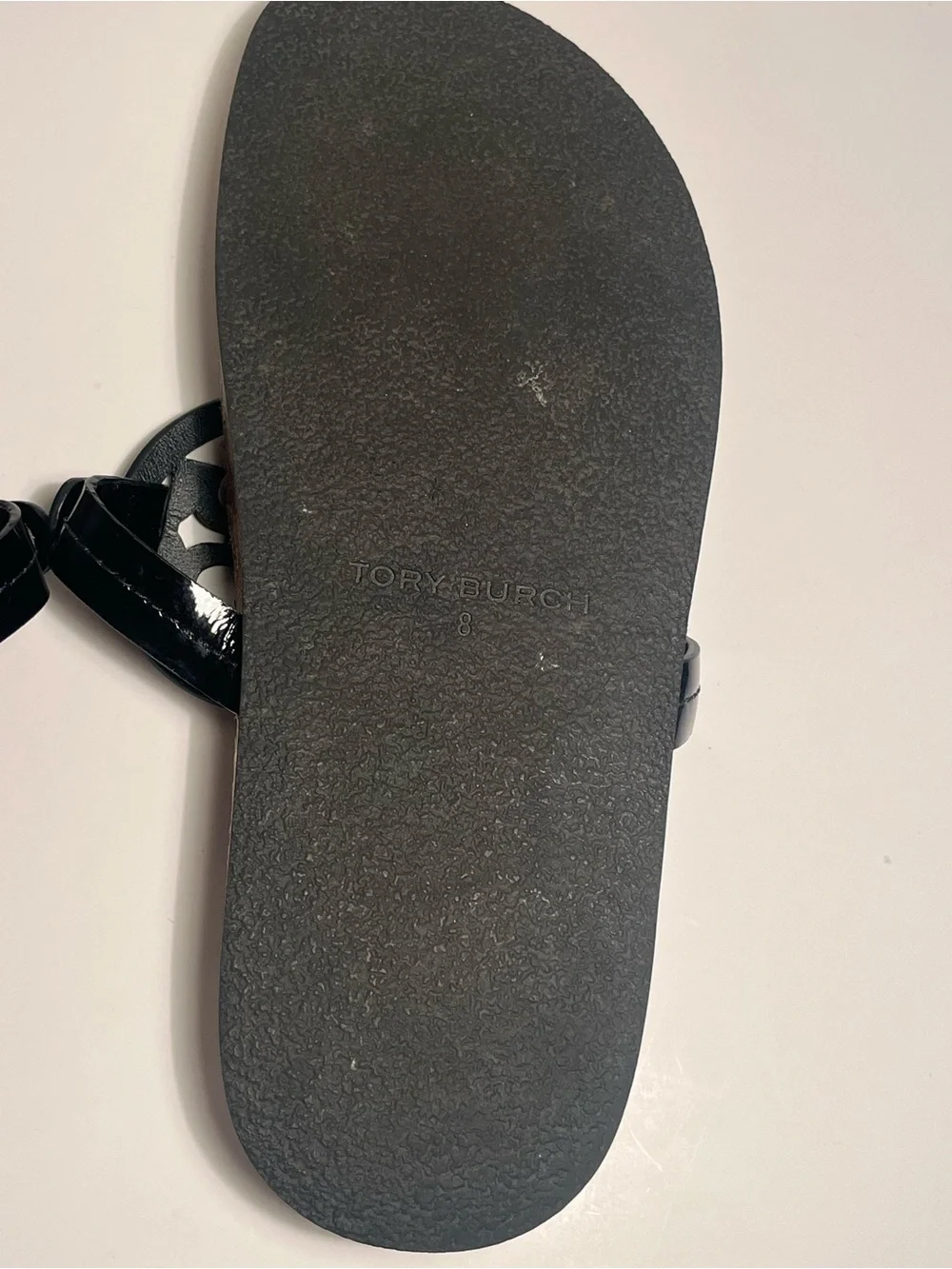 TORY BURCH  🎩🎩Black Miller Logo Thong ( BIRKENSTOCK STYLE) size 8